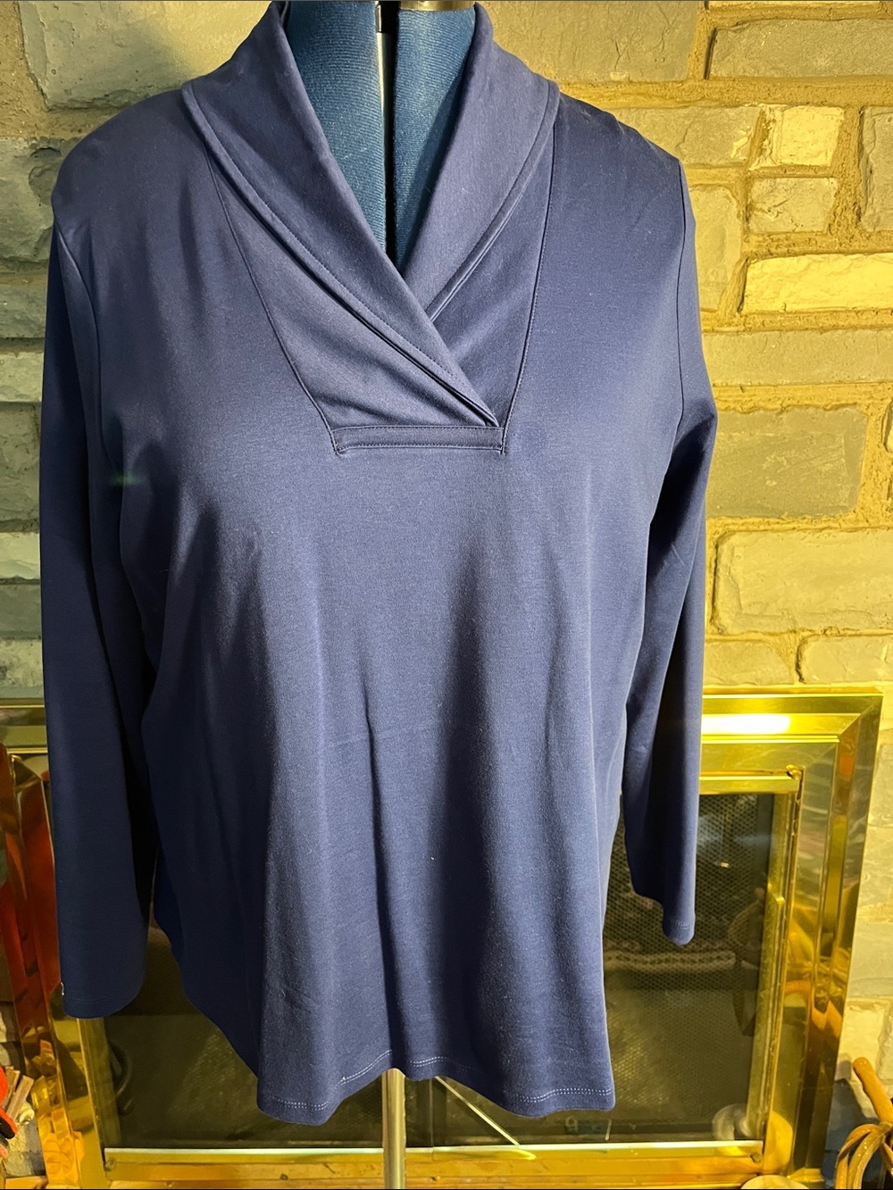 LL Bean Navy Blue Cotton Shirt Size 1X